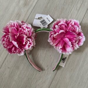 Disney Parks Pink and White Floral Mickey Ears Headband